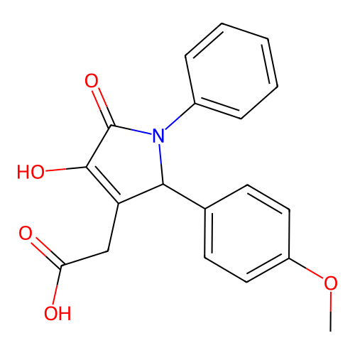 [4-hydroxy-2-(4-methoxyphenyl)-5-oxo-1-phenyl-2,5-dihydro-1H-pyrrol-3-yl]acetic acid structure