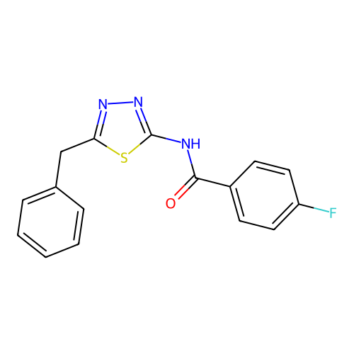 N-(5-benzyl-1,3,4-thiadiazol-2-yl)-4-fluorobenzamide structure