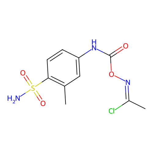 N-(((4-(Aminosulfonyl)-3-methylanilino)carbonyl)oxy)ethanimidoyl chloride structure