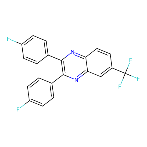 2,3-Bis(4-fluorophenyl)-6-(trifluoromethyl)quinoxaline structure