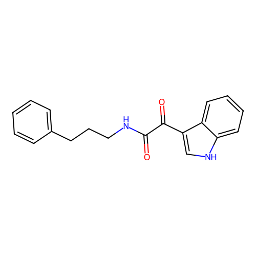 2-(1H-indol-3-yl)-2-oxo-N-(3-phenylpropyl)acetamide structure