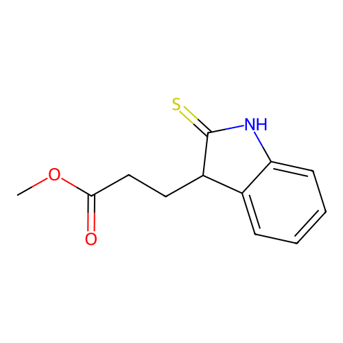 methyl 2,3-dihydro-2-thioxo-1H-indole-3-propanoate structure