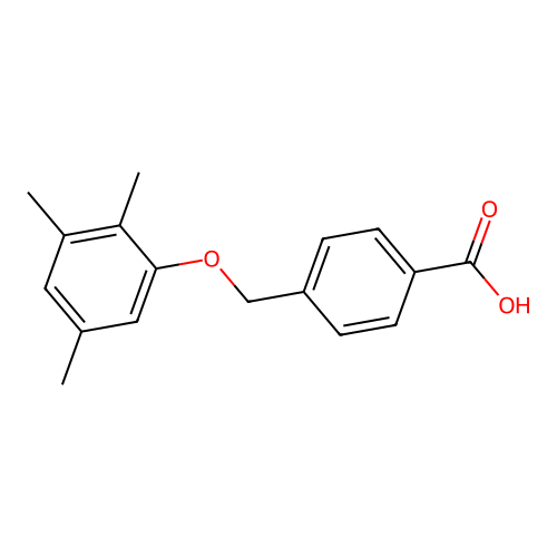 4-[(2,3,5-Trimethylphenoxy)methyl]benzoic acid structure