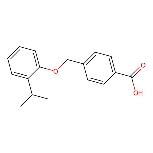 4-[(2-propan-2-ylphenoxy)methyl]benzoic Acid structure