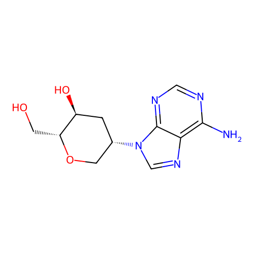 5-(6-Amino-purin-9-yl)-2-hydroxymethyl-tetrahydro-pyran-3-ol structure