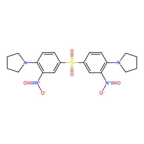 1-[2-Nitro-4-(3-nitro-4-pyrrolidin-1-ylphenyl)sulfonylphenyl]pyrrolidine structure