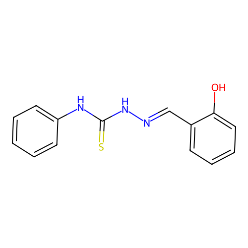 2-[(E)-(2-hydroxyphenyl)methylidene]-N-phenyl-1-hydrazinecarbothioamide structure