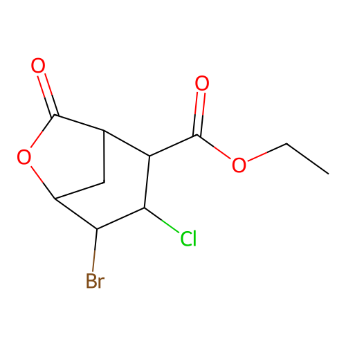 Ethyl 4-bromo-3-chloro-7-oxo-6-oxabicyclo[3.2.1]octane-2-carboxylate structure