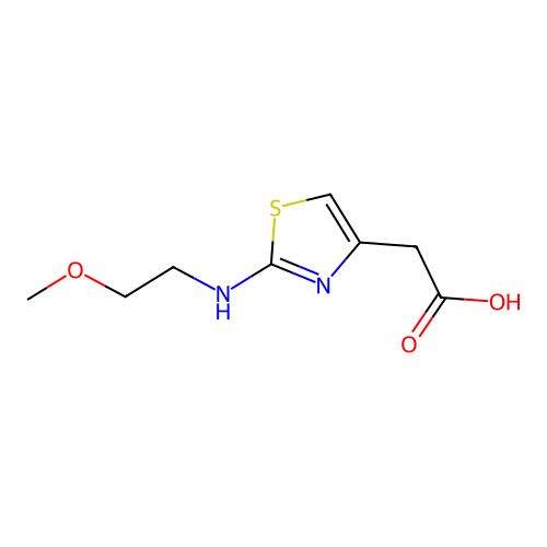 2-{2-[(2-Methoxyethyl)amino]-1,3-thiazol-4-yl}acetic acid structure