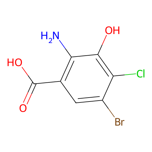 Benzoic acid, 2-amino-5-bromo-4-chloro-3-hydroxy- structure