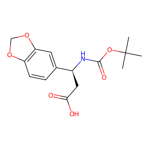 (S)-3-(benzo[d][1,3]dioxol-5-yl)-3-((tert-butoxycarbonyl)amino)propanoic acid structure