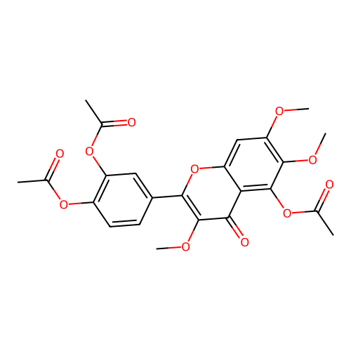 4H-Benzo[b]pyran-4-one, 5-acetoxy-2-(3,4-diacetoxyphenyl)-3,6,7-trimethoxy- structure