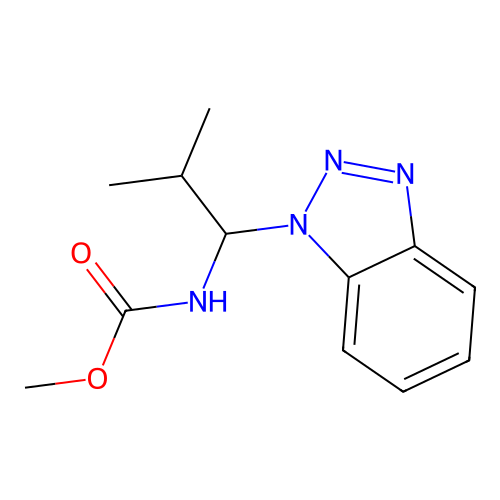methyl N-[1-(benzotriazol-1-yl)-2-methylpropyl]carbamate structure