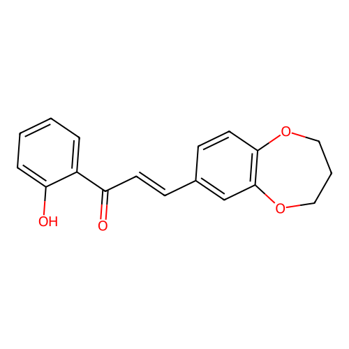 3-(3,4-dihydro-2H-1,5-benzodioxepin-7-yl)-1-(2-hydroxyphenyl)prop-2-en-1-one structure