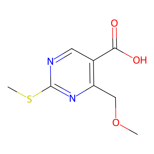 4-(Methoxymethyl)-2-(methylsulfanyl)pyrimidine-5-carboxylic acid structure