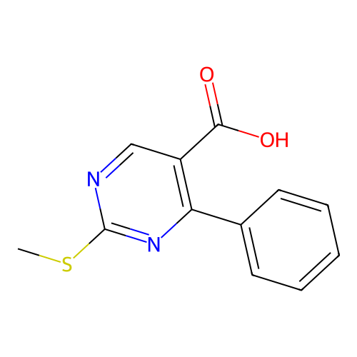 2-(Methylthio)-4-phenylpyrimidine-5-carboxylic acid structure