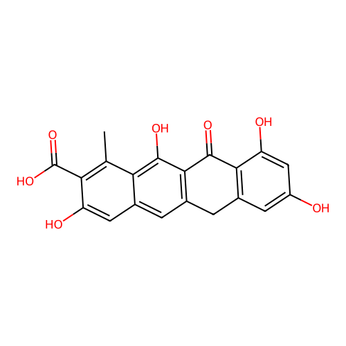 6,11-Dihydro-3,8,10,12-tetrahydroxy-1-methyl-11-oxo-2-naphthacenecarboxylic acid structure