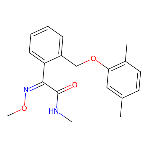 (E)-2-[2-(2,5-dimethylphenoxymethyl)phenyl]-2-methoxyimino-N-methylacetamide structure