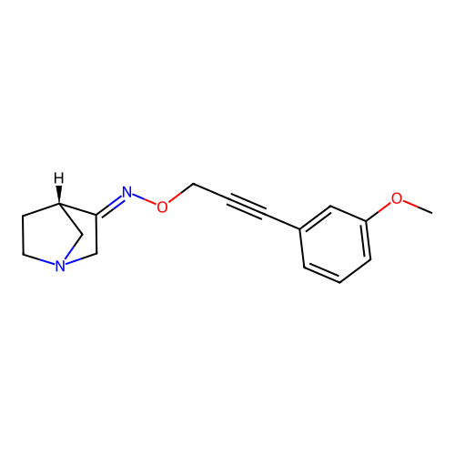 (1R,3Z,4S)-1-Azabicyclo(2.2.1)heptan-3-one O-(3-(3-methoxyphenyl)-2-propyn-1-yl)oxime structure