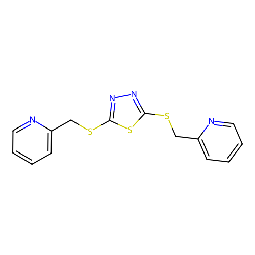 2,5-Bis(2-pyridylmethylthio)-1,3,4-thiadiazole structure