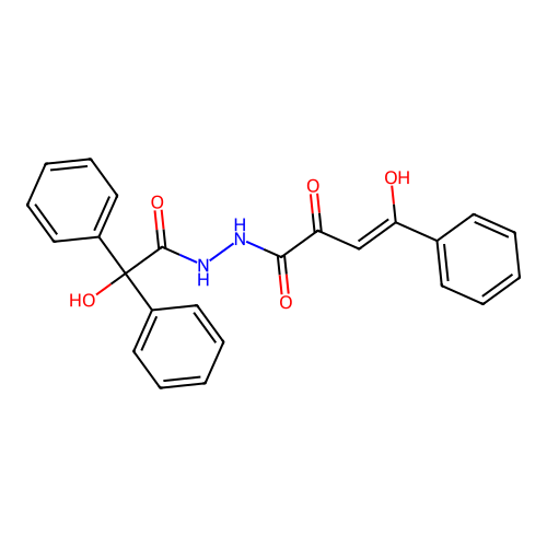 Benzeneacetic acid, alpha-hydroxy-alpha-phenyl-, 2-(2-hydroxy-1,4-dioxo-4-phenyl-2-butenyl)hydrazide, (Z)- structure