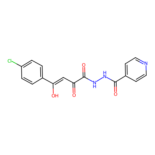 4-Pyridinecarboxylic acid, 2-(4-(4-chlorophenyl)-2-hydroxy-1,4-dioxo-2-butenyl)hydrazide, (Z)- structure