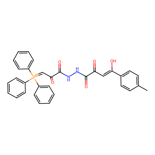 2-Butenoic acid, 2-hydroxy-4-(4-methylphenyl)-4-oxo-, 2-(1,2-dioxo-3- (triphenylphosphoranylidene)propyl)hydrazide, (Z)- structure