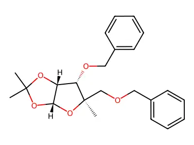 3,5-Di-O-benzyl-1,2-isopropylidene-4C-methylribofuranose structure