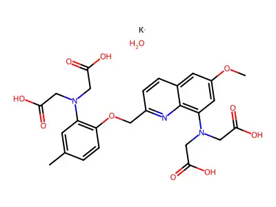 Quin 2钾盐水合物 structure