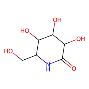 5-Amino-5-deoxygluconic acid delta-lactam structure