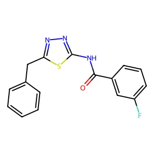 N-(5-benzyl-1,3,4-thiadiazol-2-yl)-3-fluorobenzamide structure