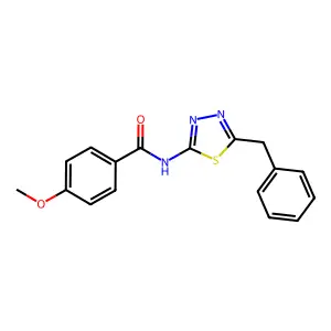 N-(5-benzyl-1,3,4-thiadiazol-2-yl)-4-methoxybenzamide structure