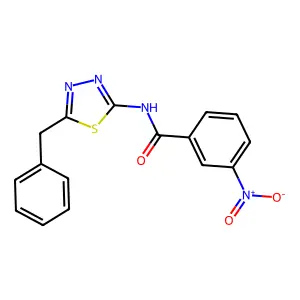 N-(5-benzyl-1,3,4-thiadiazol-2-yl)-3-nitrobenzamide structure