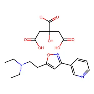 Isoxazole, 5-(2-(diethylamino)ethyl)-3-(3-pyridyl)-, citrate structure