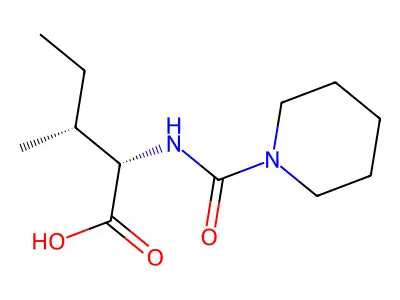 (2S,3R)-3-methyl-2-(piperidine-1-carbonylamino)pentanoic acid structure
