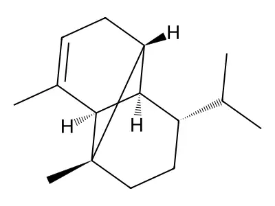 (1S)-1,3-dimethyl-8-propan-2-yltricyclo(4.4.0.02,7)dec-3-ene structure