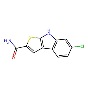 6-氯-8H-噻吩并(2,3-b)吲哚-2-甲酰胺 structure