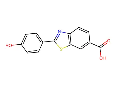 2-(4-Hydroxy-phenyl)-benzothiazole-6-carboxylic acid structure