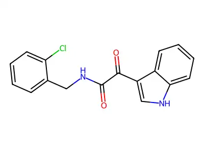 N-[(2-chlorophenyl)methyl]-2-(1H-indol-3-yl)-2-oxoacetamide structure