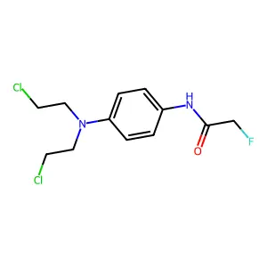 Acetanilide, 4'-(bis(2-chloroethyl)amino)-2-fluoro- structure