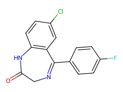 1,4-Benzodiazepin-2-one,5(4fph.. structure