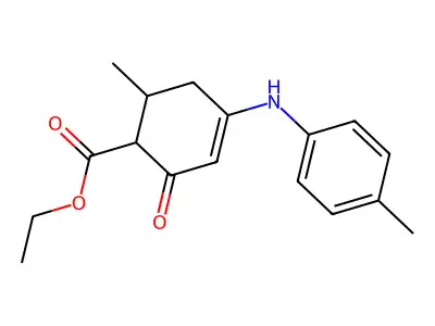 Ethyl 6-methyl-4-(4-methylanilino)-2-oxocyclohex-3-ene-1-carboxylate structure