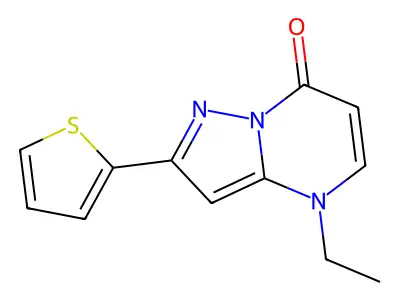 Pyrazolo(1,5-a)pyrimidin-7(4H)-one, 4-ethyl-2-(2-thienyl)- structure