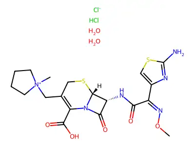 Cefepime dihydrochloride dihydrate structure