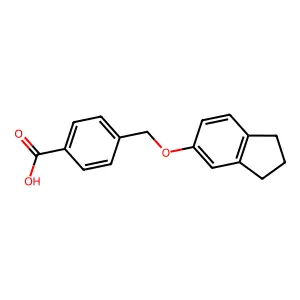 4-(((2,3-Dihydro-1H-inden-5-yl)oxy)methyl)benzoic acid structure