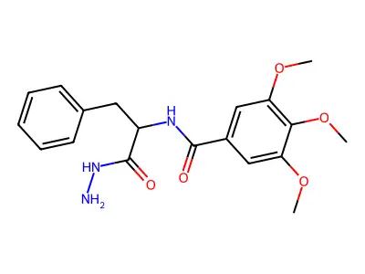 N-(1-hydrazinyl-1-oxo-3-phenylpropan-2-yl)-3,4,5-trimethoxybenzamide structure