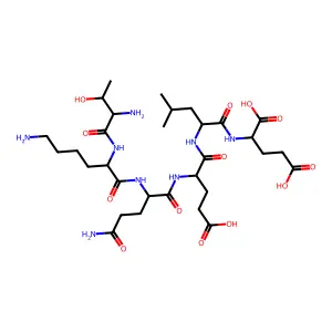 Threonyl-lysyl-glutaminyl-glutamyl-leucyl-glutamic acid structure