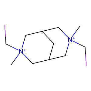 3,7-Bis(iodomethyl)-3,7-dimethyl-3,7-diazoniabicyclo[3.3.1]nonane structure