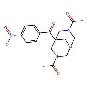 1-[3-Acetyl-5-(4-nitrobenzoyl)-1,3,7-triazabicyclo[3.3.1]nonan-7-yl]ethanone structure