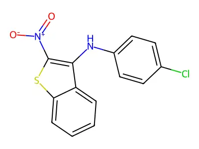 Benzo(b)thiophen-3-amine, N-(4-chlorophenyl)-2-nitro- structure